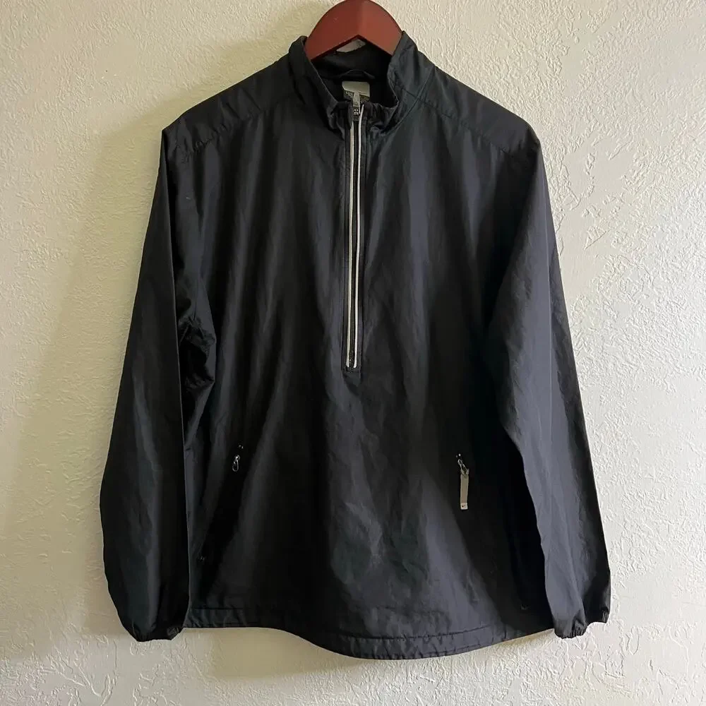 VINTAGE Nike Jacket Mens XL (16-18) Black Windbreaker Running Swoosh Track